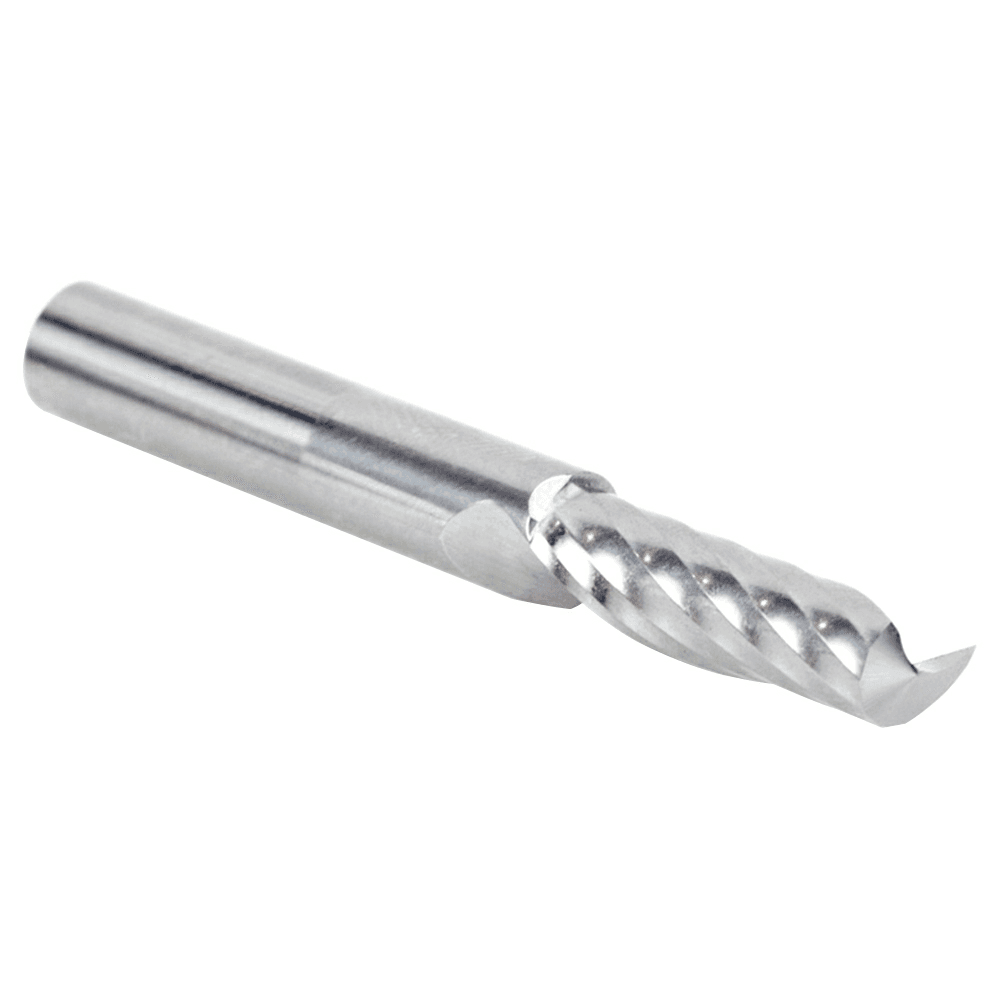 1/4" x 2" Up-Cut 'O' Plastic Cutting CNC Spiral Router Bit, 1-Flute, 1/4" Shank - Alt Image 3