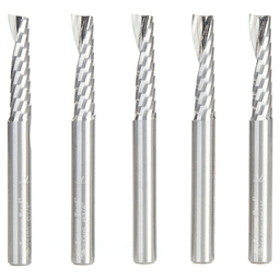 1/4" x 2-1/2" x 1" Up-Cut 'O' Plastic Cutting CNC Spiral Router Bit, 1-Flute, 1/4" shank (5/Pack) Alt 1 - Image