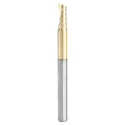 1/8" x 1-1/2" x 5/16" ZrN Coated Up-Cut 'O' Aluminum Cutting CNC Spiral Router Bit, 1-Flute, 1/8" Shank - Main Image
