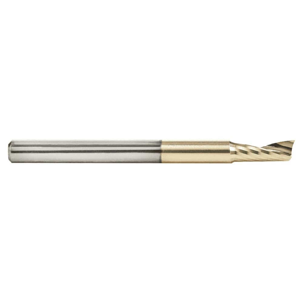 1/8" x 1-1/2" x 5/16" ZrN Coated Up-Cut 'O' Aluminum Cutting CNC Spiral Router Bit, 1-Flute, 1/8" Shank - Alt Image 1