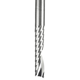 1/4" x 3" x 1-/4" Up-Cut 'O' Plastic Cutting CNC Spiral Router Bit, 1-Flute, 1/4" Shank - Alt Image 1