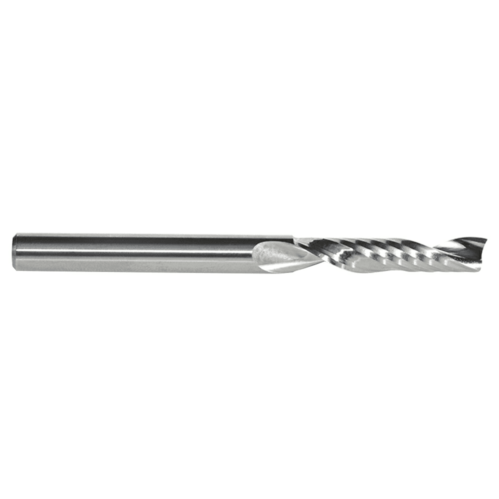 1/4" x 3" x 1-/4" Up-Cut 'O' Plastic Cutting CNC Spiral Router Bit, 1-Flute, 1/4" Shank - Alt Image 2