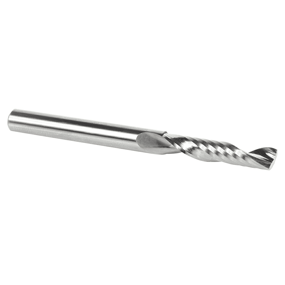 1/4" x 3" x 1-/4" Up-Cut 'O' Plastic Cutting CNC Spiral Router Bit, 1-Flute, 1/4" Shank - Alt Image 3
