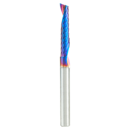 1/4" x 3" x 1-1/4" Spektra Extreme Tool Life Coated Up-Cut 'O' Plastic Cutting CNC Spiral Router Bit, 1-Flute, 1/4" Shank - Main Image