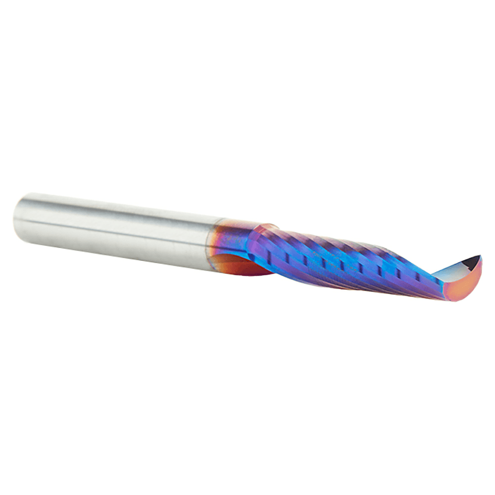 1/4" x 3" x 1-1/4" Spektra Extreme Tool Life Coated Up-Cut 'O' Plastic Cutting CNC Spiral Router Bit, 1-Flute, 1/4" Shank - Alt Image 2