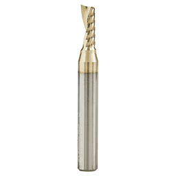 3/16" x 2" x 1/2" ZrN Coated Up-Cut 'O' Aluminum Cutting CNC Spiral Router Bit, 1-Flute, 1/4" Shank - Main Image