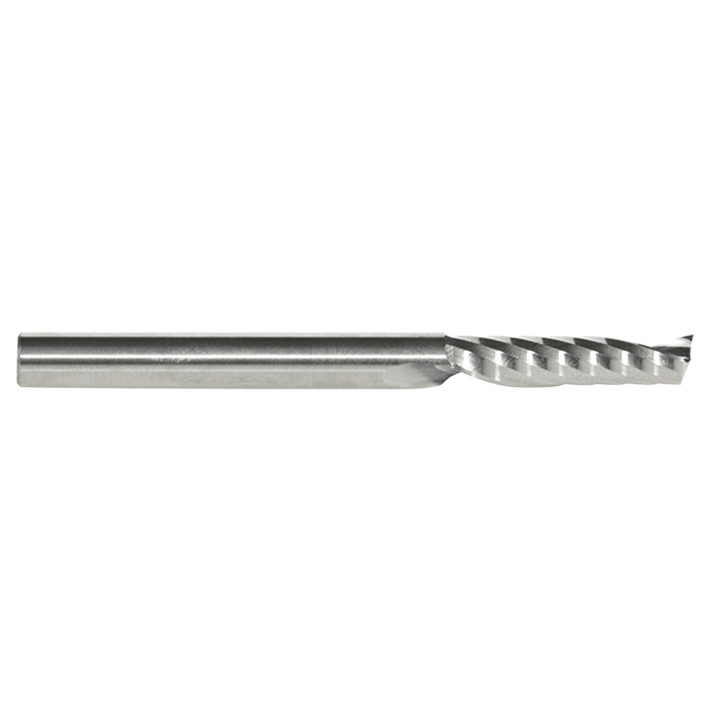 1/4" x 3" x 1-1/16" Up-Cut 'O' Plastic Cutting CNC Spiral Router Bit, 1-Flute, 1/4" Shank - Alt Image 1