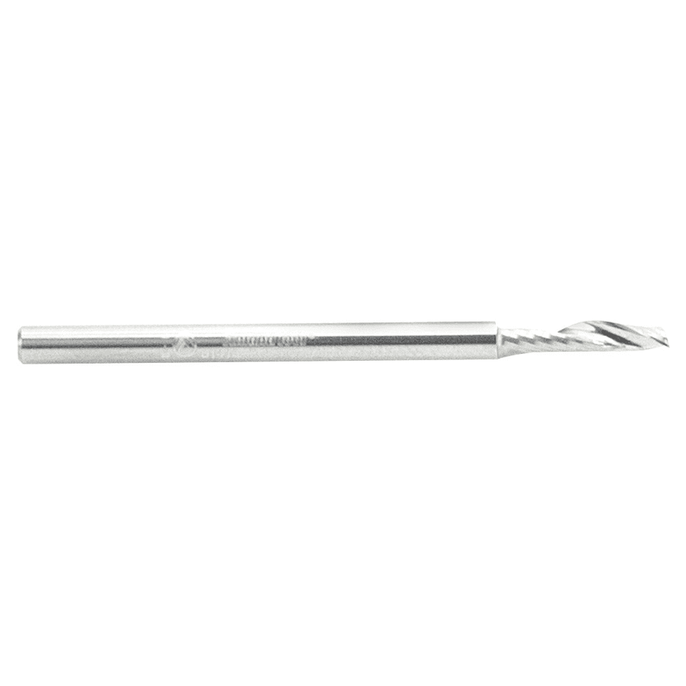 1/8" x 2" Up-Cut 'O' Plastic Cutting CNC Spiral Router Bit, 1-Flute, 1/8" Shank - Alt Image 1