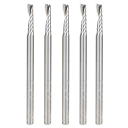 1/8" x 2" x 1/2" Up-Cut 'O' Plastic Cutting CNC Spiral Router Bit, 1-Flute, 1/8" shank (5/Pack) Alt 1 - Image