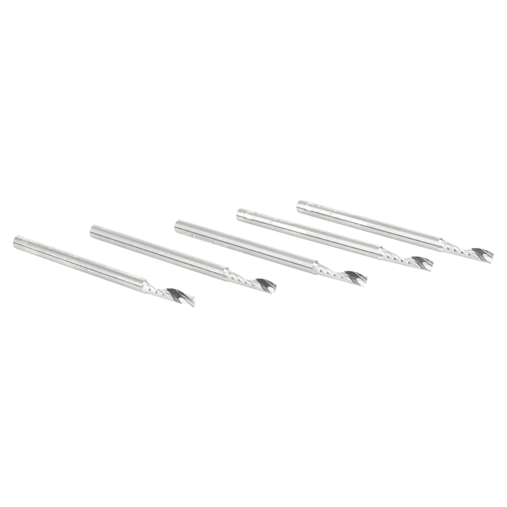1/8" x 2" x 1/2" Up-Cut 'O' Plastic Cutting CNC Spiral Router Bit, 1-Flute, 1/8" shank (5/Pack) Alt 2 - Image