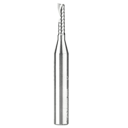 1/8" x 2" x 1/2" Up-Cut 'O' Plastic Cutting CNC Spiral Router Bit, 1-Flute, 1/4" Shank - Main Image