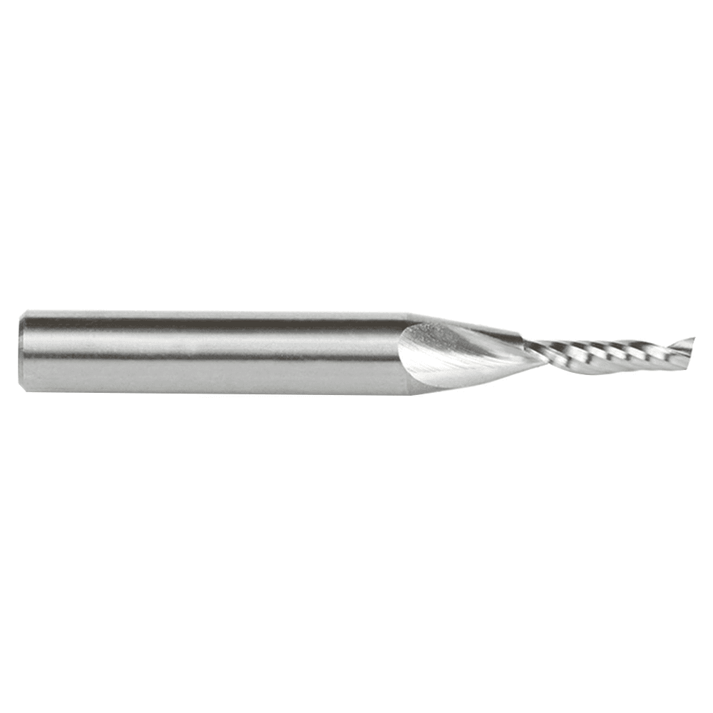1/8" x 2" x 1/2" Up-Cut 'O' Plastic Cutting CNC Spiral Router Bit, 1-Flute, 1/4" Shank - Alt Image 2