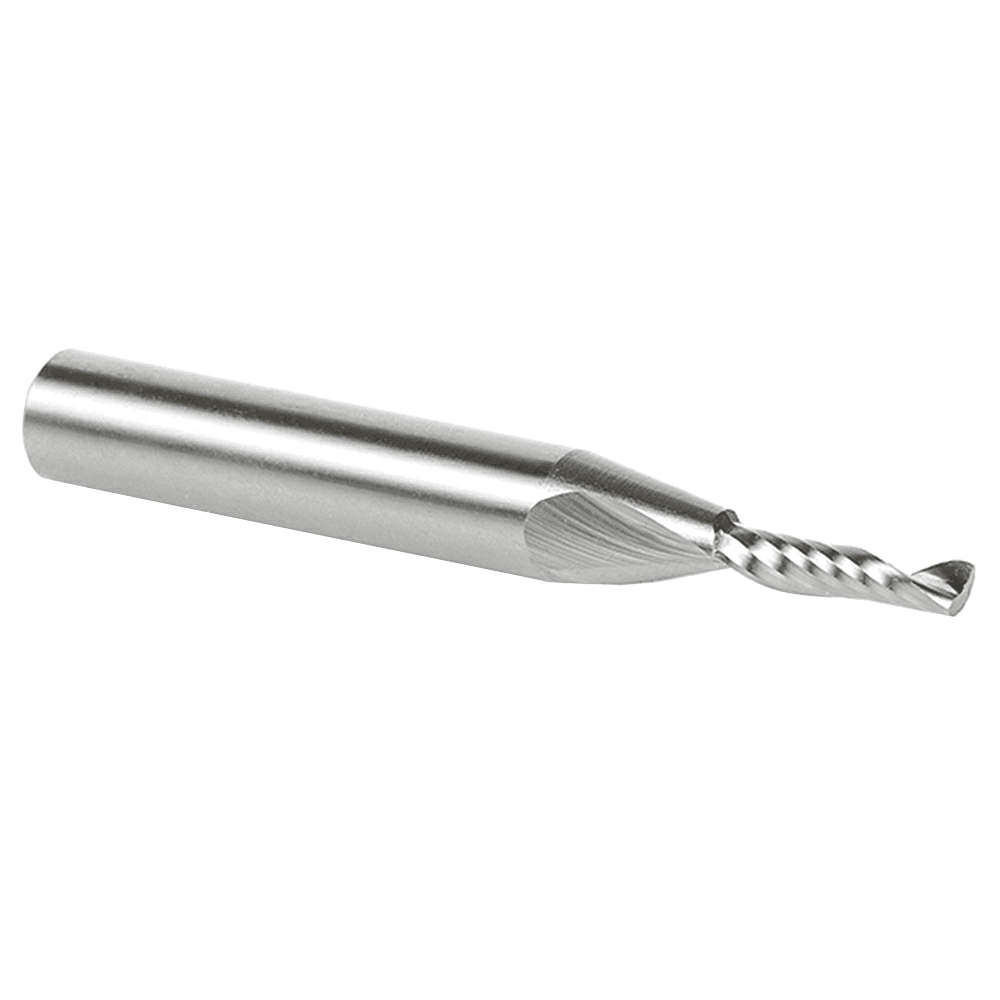 1/8" x 2" x 1/2" Up-Cut 'O' Plastic Cutting CNC Spiral Router Bit, 1-Flute, 1/4" Shank - Alt Image 3