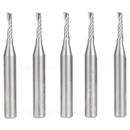1/8" x 2" x 1/2" Up-Cut 'O' Plastic Cutting CNC Spiral Router Bit, 1-Flute, 1/4" shank (5/Pack) Alt 1 - Image