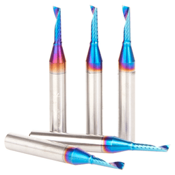 1/8" x 1/2" Spektra Extreme Tool Life Coated Up-Cut 'O' Plastic Cutting CNC Spiral Router Bit, 1-Flute, 1/4" Shank ((5/Pack) Alt 2 - Image