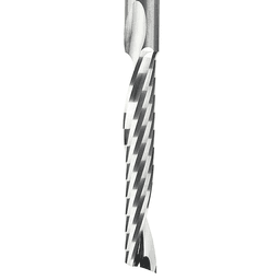 1/4" x 3" x 1-1/2" Up-Cut 'O' Plastic Cutting CNC Spiral Router Bit, 1-Flute, 1/4" Shank - Alt Image 1