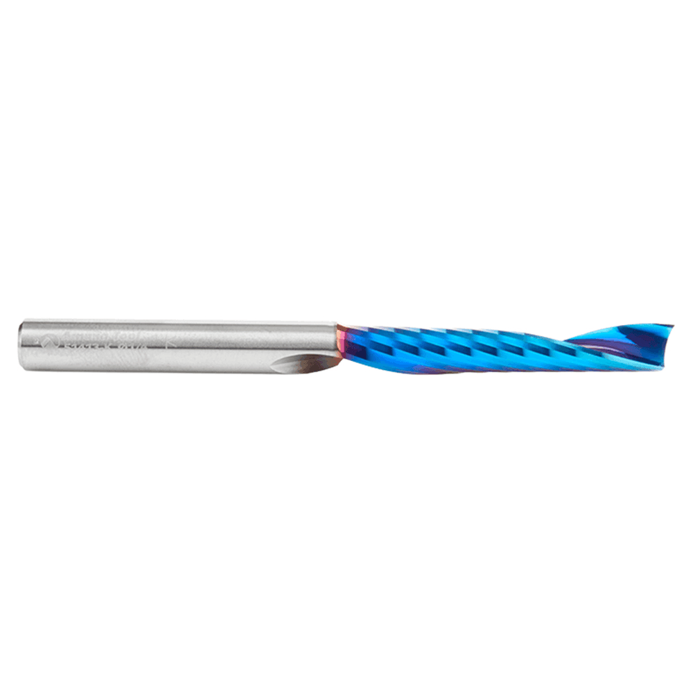 1/4" Dia x 1-1/2" Solid Carbide CNC Spektra Extreme Tool Life Coated Spiral 'O' Single Flute, Plastic Cutting, 1/4" Shank, Up-Cut Router Bit Alt 2 - Image