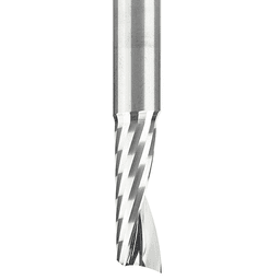 3/8" x 3" x 1-1/8" Up-Cut 'O' Plastic Cutting CNC Spiral Router Bit, 1-Flute, 3/8" Shank - Alt Image 1