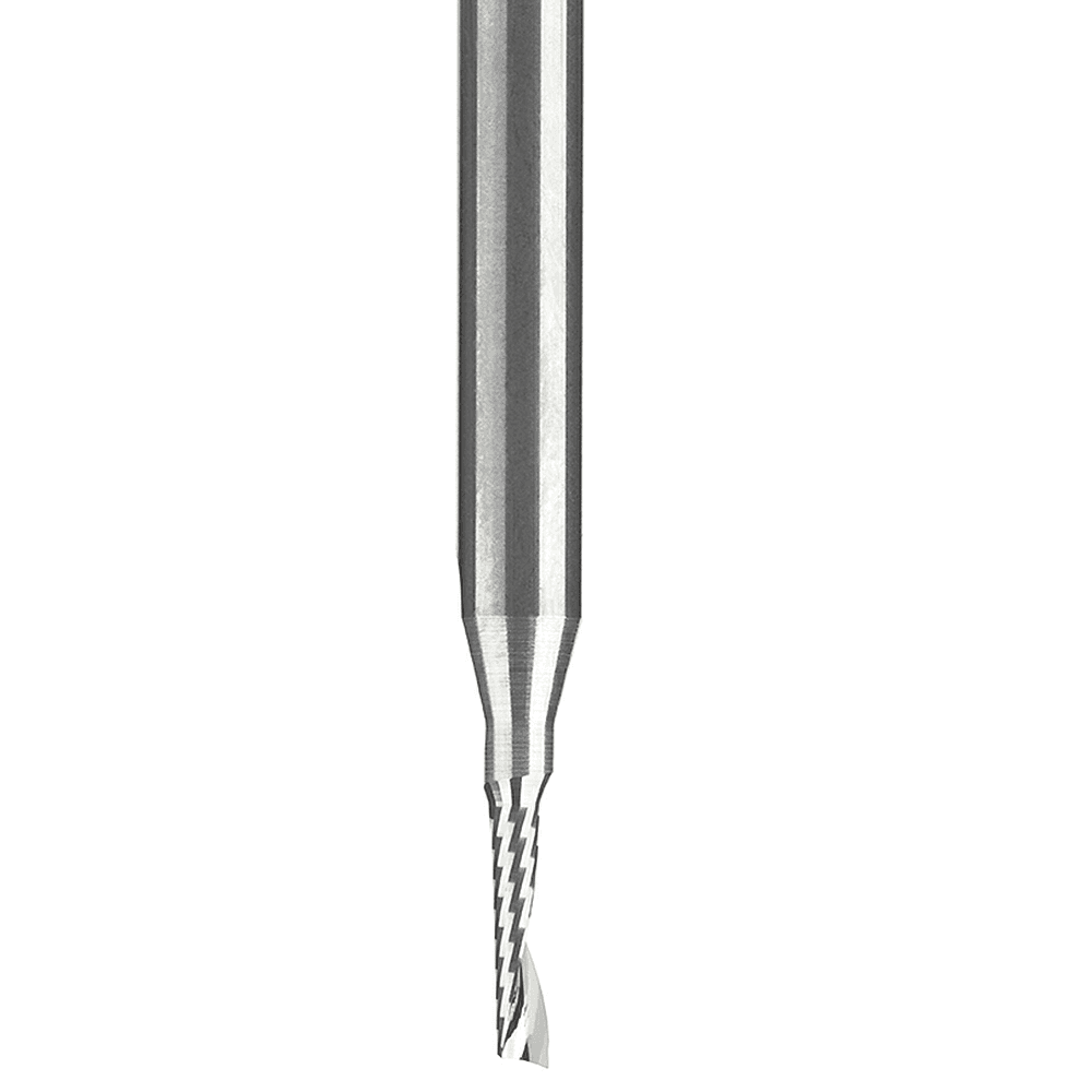 1/16" x 2" Up-Cut 'O' Plastic Cutting CNC Spiral Router Bit, 1-Flute, 1/8" Shank - Main Image