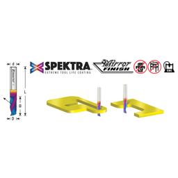 1/16" x 1/4" Spektra Extreme Tool Life Coated Up-Cut 'O' Plastic Cutting CNC Spiral Router Bit, 1-Flute, 1/8" Shank Alt 1 - Image