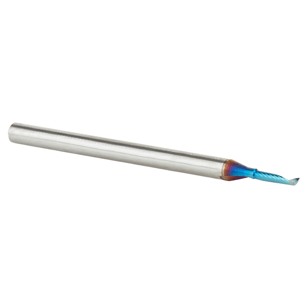 1/16" x 1/4" Spektra Extreme Tool Life Coated Up-Cut 'O' Plastic Cutting CNC Spiral Router Bit, 1-Flute, 1/8" Shank Alt 3 - Image