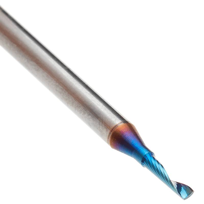 1/16" x 1/4" Spektra Extreme Tool Life Coated Up-Cut 'O' Plastic Cutting CNC Spiral Router Bit, 1-Flute, 1/8" Shank Alt 4 - Image