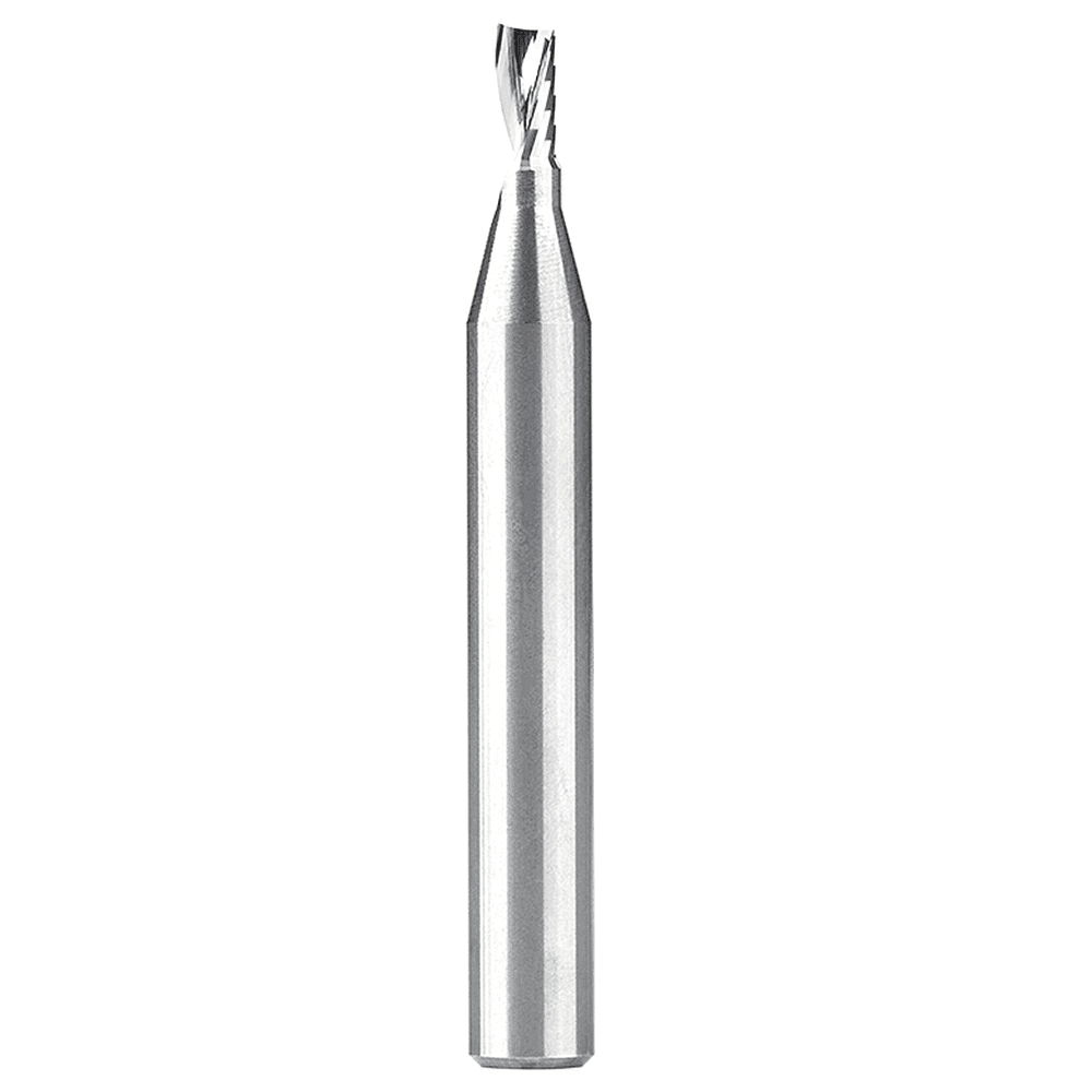 1/8" x 2" Up-Cut 'O' Plastic Cutting CNC Spiral Router Bit, 1-Flute, 1/4" Shank - Main Image