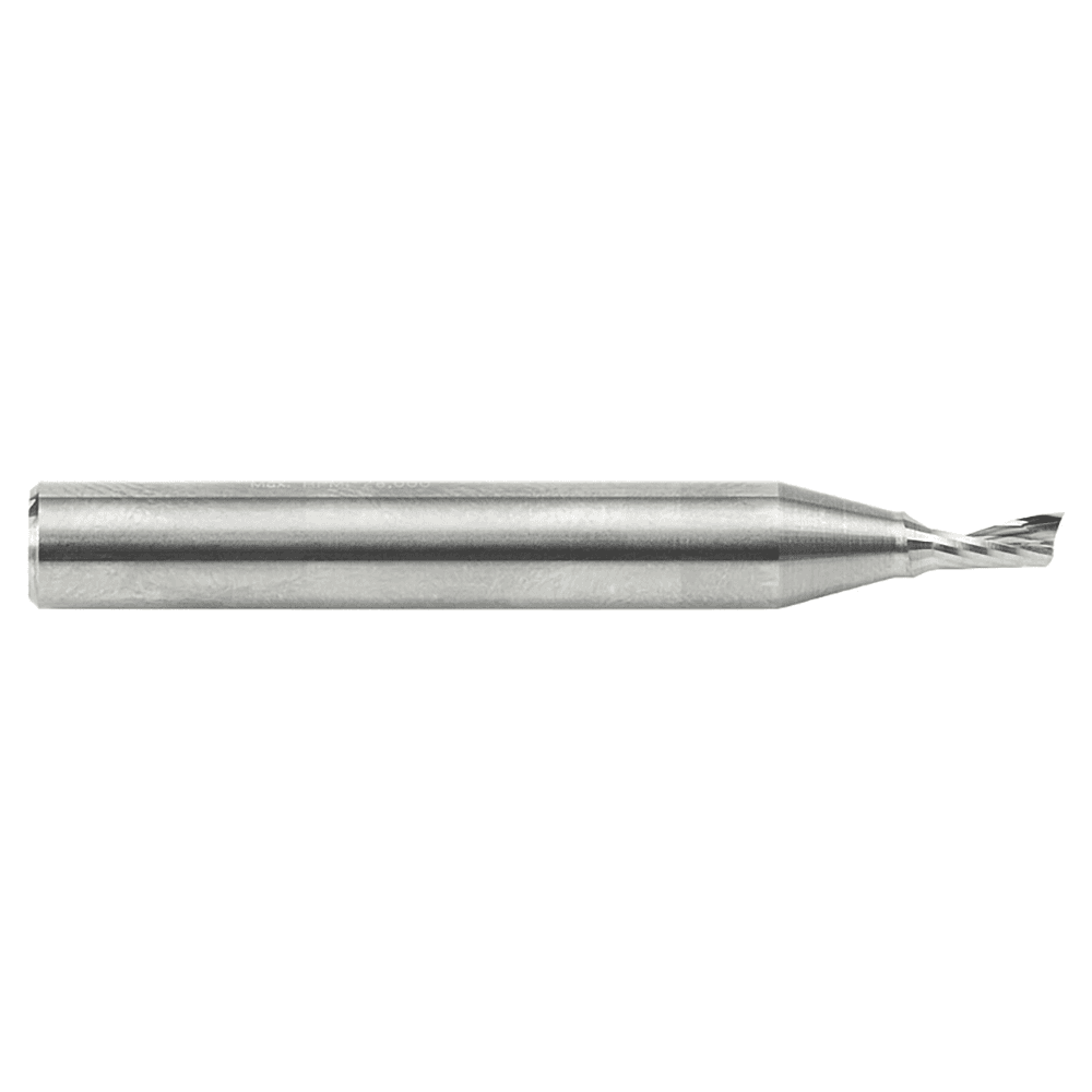1/8" x 2" Up-Cut 'O' Plastic Cutting CNC Spiral Router Bit, 1-Flute, 1/4" Shank - Alt Image 2