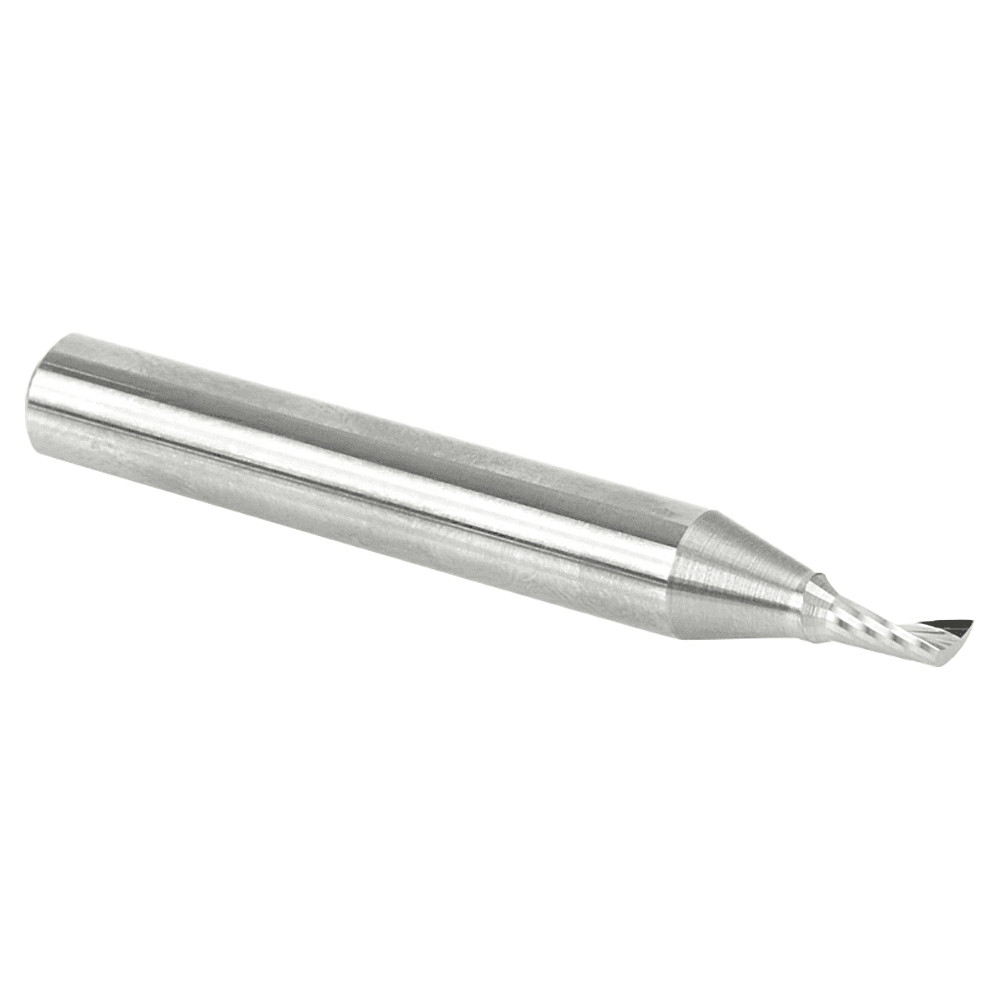 1/8" x 2" Up-Cut 'O' Plastic Cutting CNC Spiral Router Bit, 1-Flute, 1/4" Shank - Alt Image 3