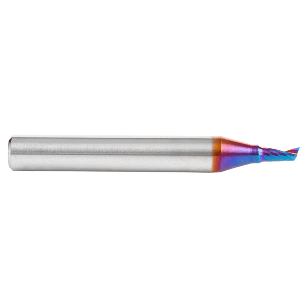 1/8" Dia x 1/4" Solid Carbide CNC Spektra Extreme Tool Life Coated Spiral 'O' Single Flute, Plastic Cutting, 1/4" Shank, Up-Cut Design Router Bit Alt 2 - Image