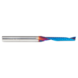 3/16" Dia x 1-1/4" Solid Carbide CNC Spektra Extreme Tool Life Coated Spiral 'O' Single Flute, Plastic Cutting, 1/4" Shank, 3" Long Up-Cut Router Bit Alt 2 - Image