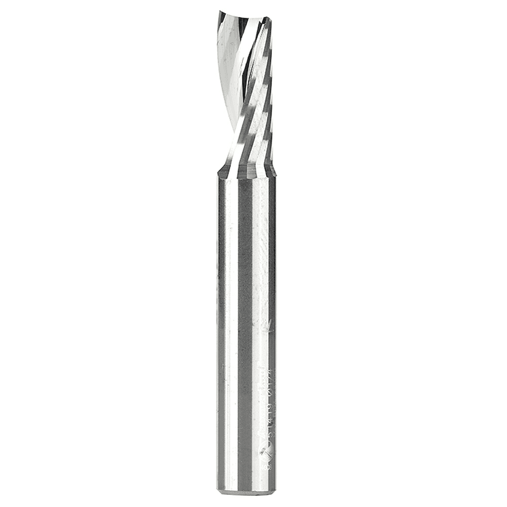 1/4" x 2" x 5/8" Up-Cut 'O' Plastic Cutting CNC Spiral Router Bit, 1-Flute, 1/4" Shank - Main Image