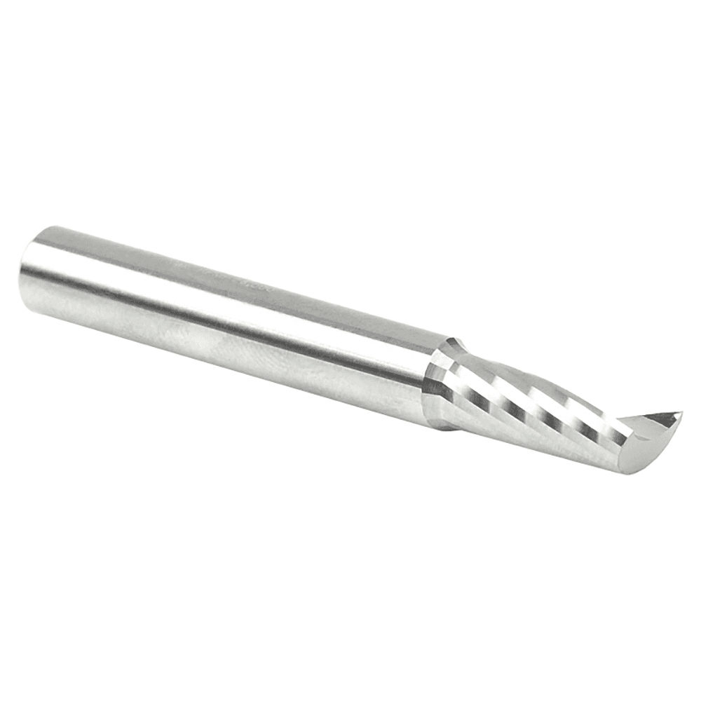 1/4" x 2" x 5/8" Up-Cut 'O' Plastic Cutting CNC Spiral Router Bit, 1-Flute, 1/4" Shank - Alt Image 2
