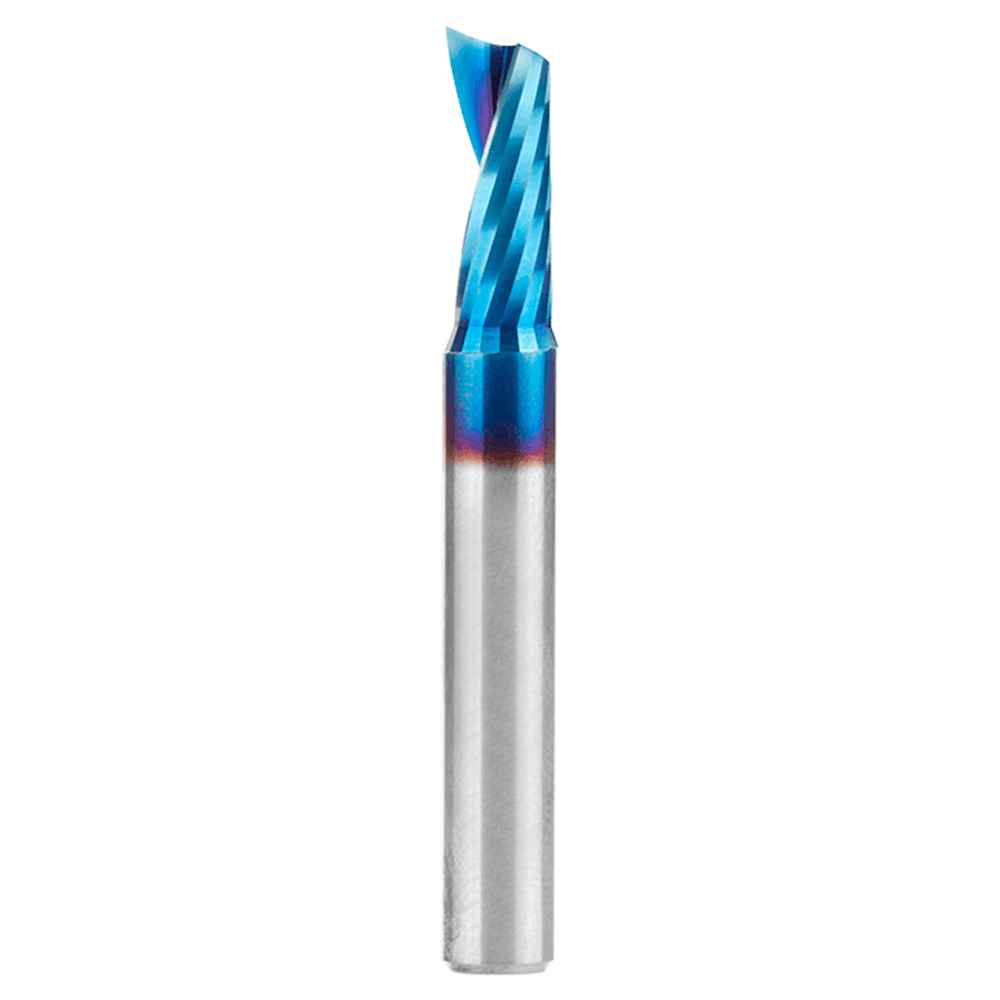 1/4" Dia x 5/8" Solid Carbide CNC Spektra Extreme Tool Life Coated Spiral 'O' Single Flute, Plastic Cutting, 1/4" Shank, Up-Cut Router Bit Alt 1 - Image