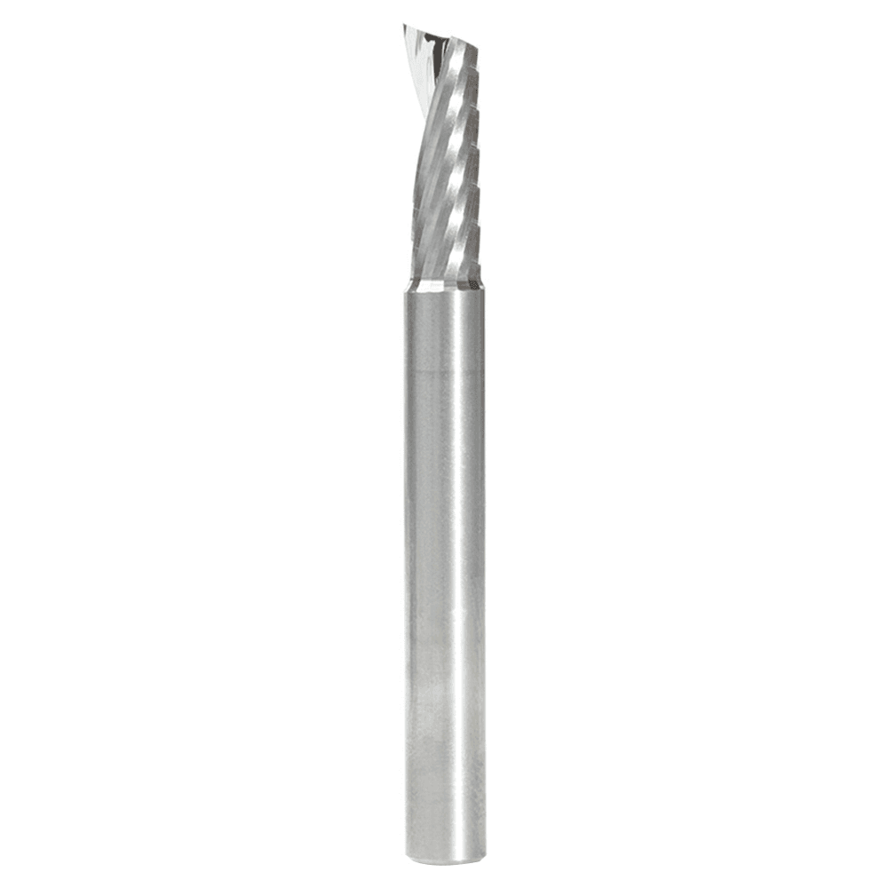1/4" x 2-1/2" x 3/4" Up-Cut 'O' Plastic Cutting CNC Spiral Router Bit, 1-Flute, 1/4" Shank - Main Image