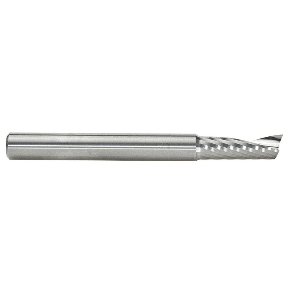 1/4" x 2-1/2" x 3/4" Up-Cut 'O' Plastic Cutting CNC Spiral Router Bit, 1-Flute, 1/4" Shank - Alt Image 1