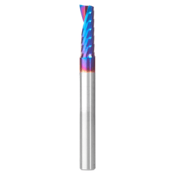 1/4" Dia x 3/4" Solid Carbide CNC Spektra Extreme Tool Life Coated Spiral 'O' Single Flute, Plastic Cutting, 1/4" Shank, Up-Cut Router Bit Alt 1 - Image