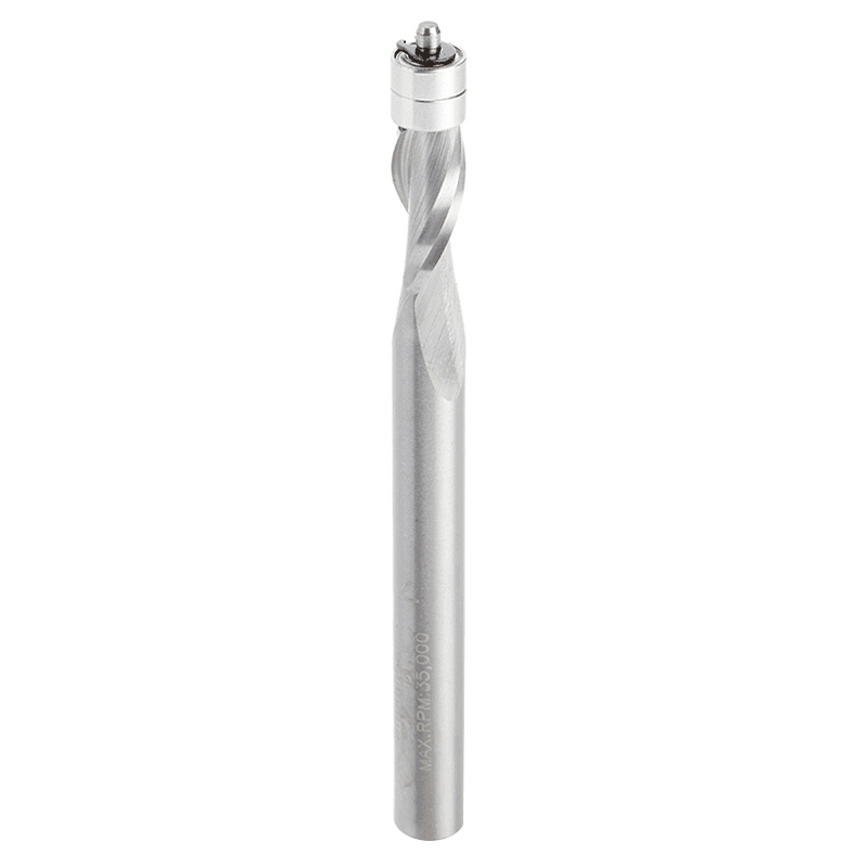 1/4" x 3" Aluminum Cutting Up-Cut Flush Trim Spiral Bit, 2-Flute, 1/4" Shank - Alt Image 1