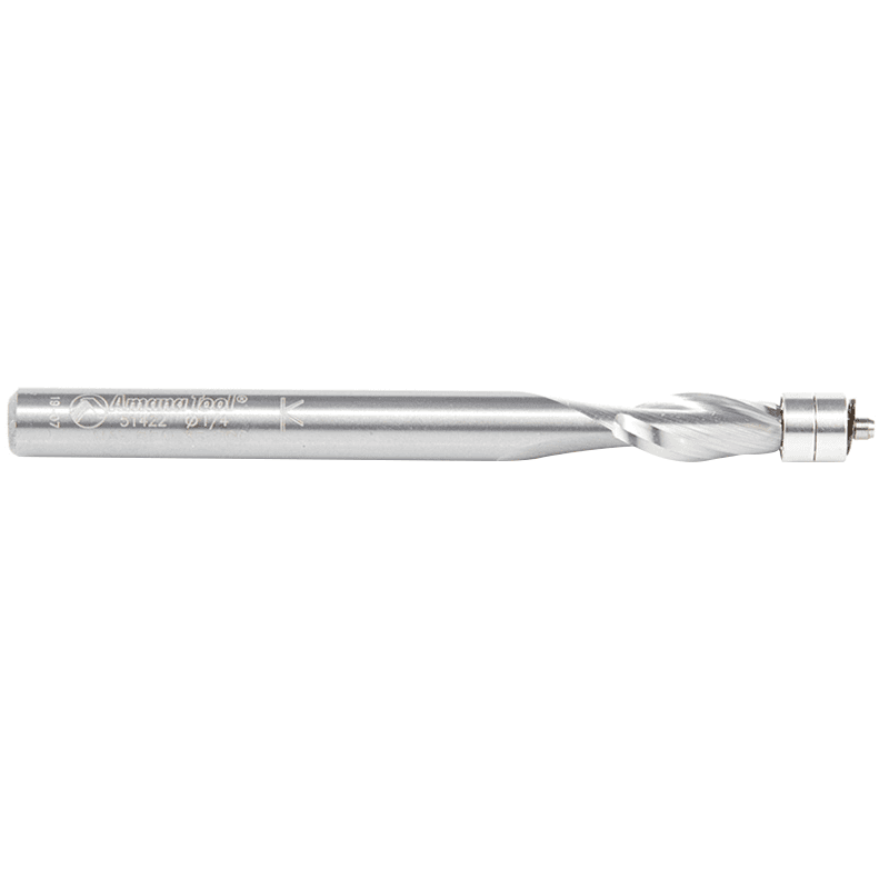 1/4" x 3" Aluminum Cutting Up-Cut Flush Trim Spiral Bit, 2-Flute, 1/4" Shank - Alt Image 2