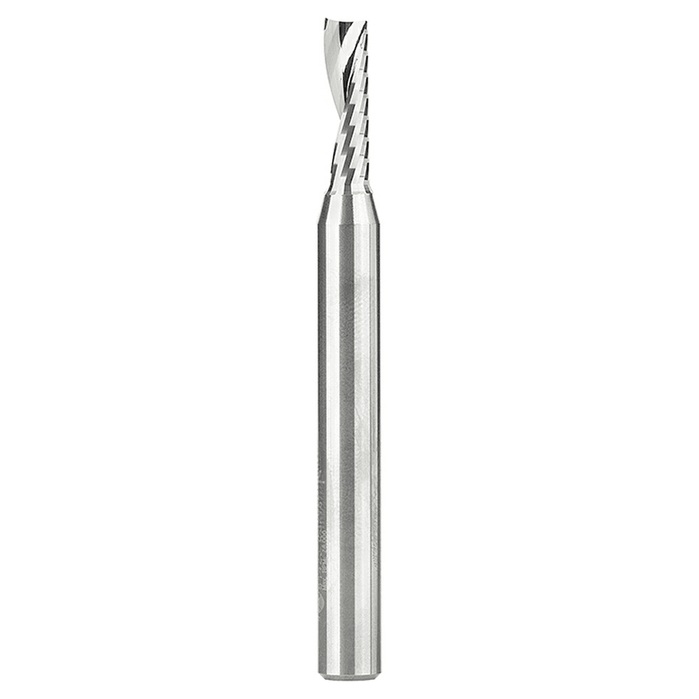 3/16" x 2-1/2" Up-Cut 'O' Plastic Cutting CNC Spiral Router Bit, 1-Flute, 1/4" Shank - Main Image