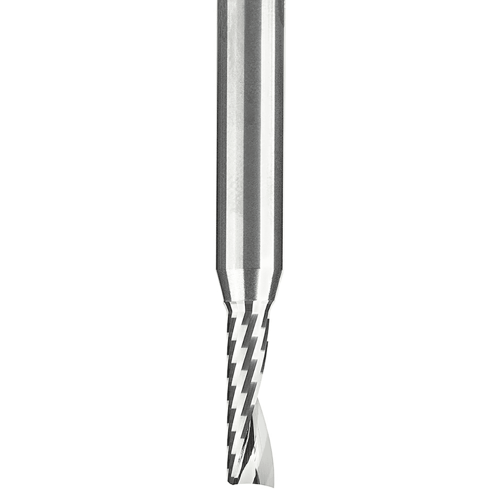 3/16" x 2-1/2" Up-Cut 'O' Plastic Cutting CNC Spiral Router Bit, 1-Flute, 1/4" Shank - Alt Image 1