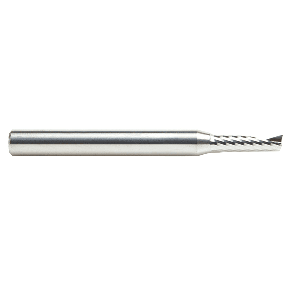 3/16" x 2-1/2" Up-Cut 'O' Plastic Cutting CNC Spiral Router Bit, 1-Flute, 1/4" Shank - Alt Image 2