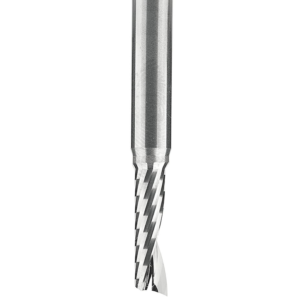 7/32" x 2-1/2" Up-Cut 'O' Plastic Cutting CNC Spiral Router Bit, 1-Flute, 1/4" Shank - Alt Image 1