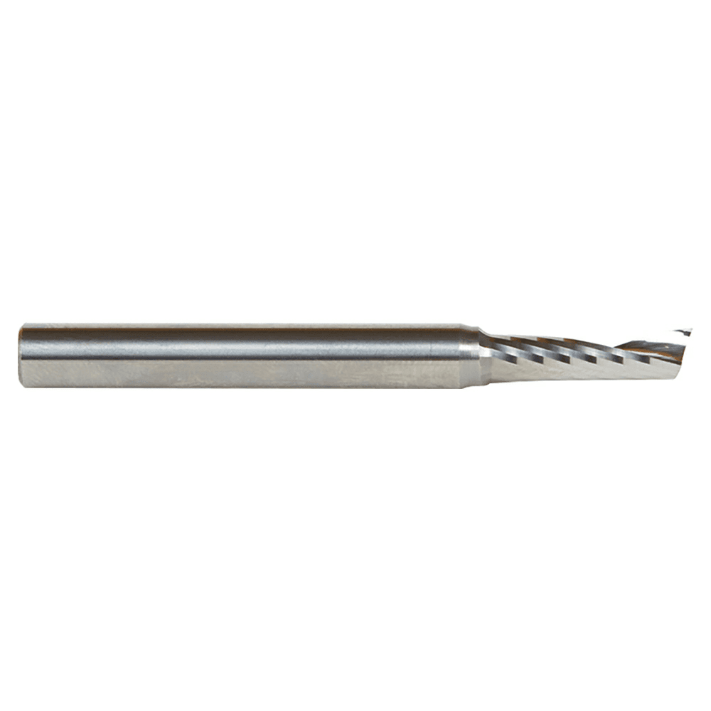 7/32" x 2-1/2" Up-Cut 'O' Plastic Cutting CNC Spiral Router Bit, 1-Flute, 1/4" Shank - Alt Image 2