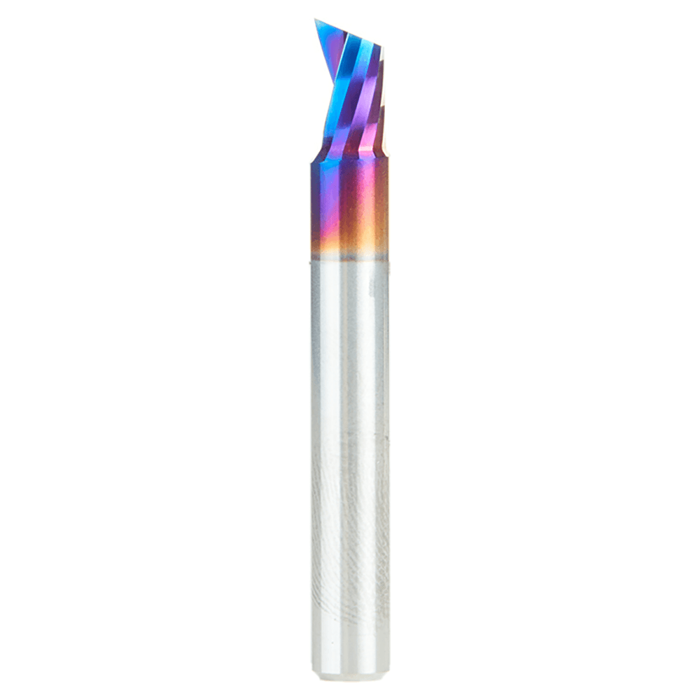 1/4" Dia x 3/8" Solid Carbide CNC Spektra Extreme Tool Life Coated Spiral 'O' Single Flute, Plastic Cutting, 1/4" Shank, Up-Cut Router Bit Alt 1 - Image