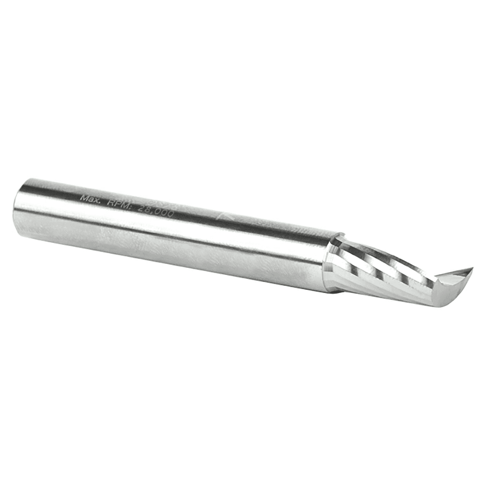 3/8" x 3" Up-Cut 'O' Plastic Cutting CNC Spiral Router Bit, 1-Flute, 3/8" Shank - Alt Image 3