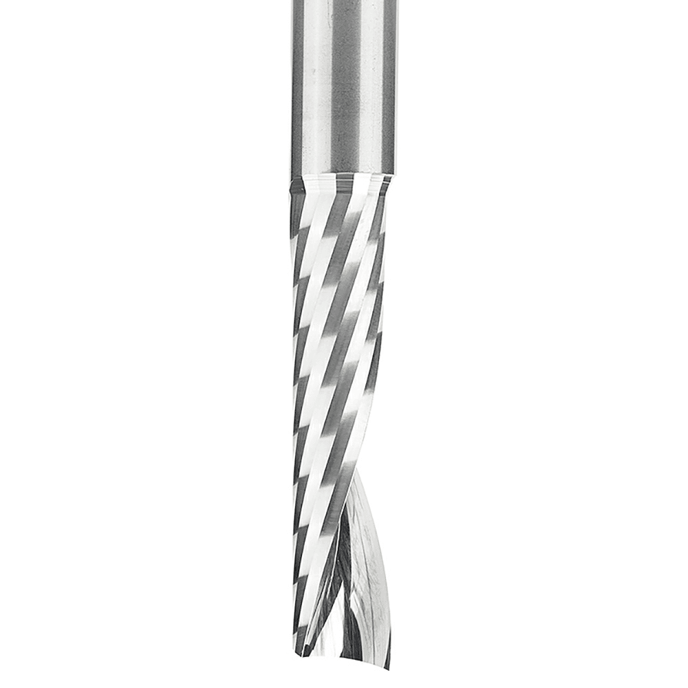 3/8" x 3-1/2" Up-Cut 'O' Plastic Cutting CNC Spiral Router Bit, 1-Flute, 3/8" Shank - Alt Image 1