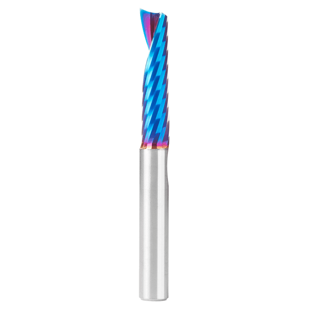 3/8" Dia x 1-5/8" Solid Carbide CNC Spektra Extreme Tool Life Coated Spiral 'O' Single Flute, Plastic Cutting, 3/8" Shank, Up-Cut Router Bit Alt 1 - Image