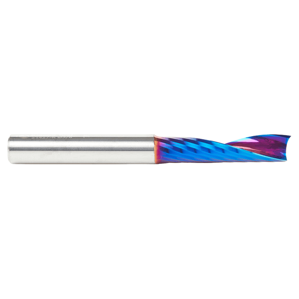 3/8" Dia x 1-5/8" Solid Carbide CNC Spektra Extreme Tool Life Coated Spiral 'O' Single Flute, Plastic Cutting, 3/8" Shank, Up-Cut Router Bit Alt 2 - Image