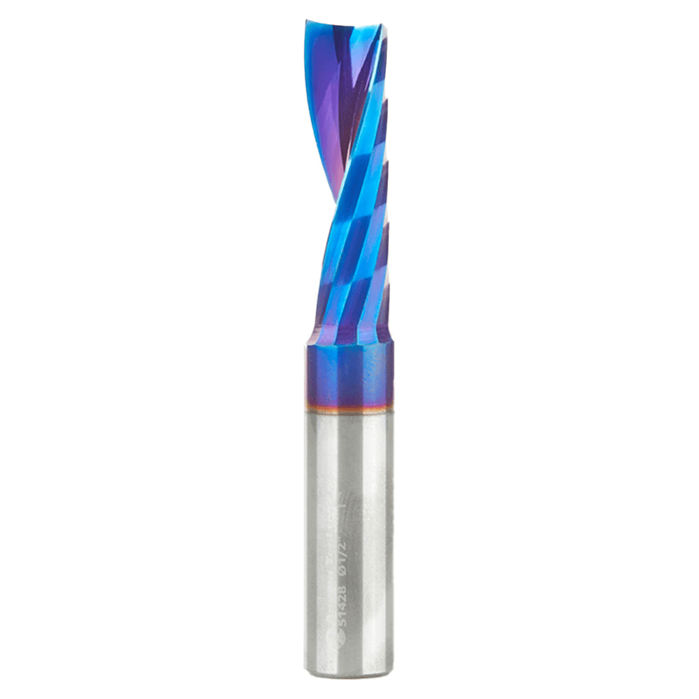 1/2" Dia x 1-5/8" Solid Carbide CNC Spektra Extreme Tool Life Coated Spiral 'O' Single Flute, Plastic Cutting, 1/2" Shank, Up-Cut Router Bit Alt 1 - Image